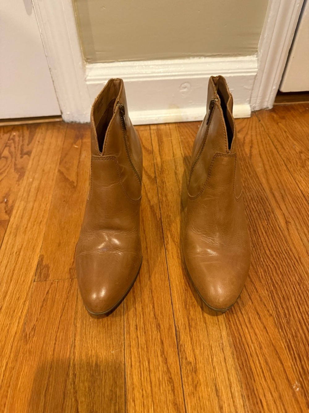 Women's Tan Leather Ankle Boots - Classic Chelsea Style Frye booties